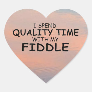 Quality Time Fiddle Heart Sticker