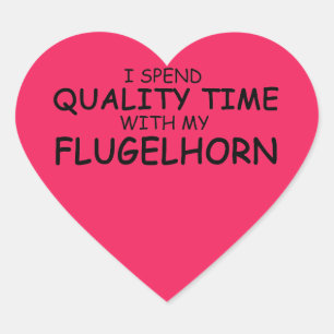 Quality Time Flugelhorn Heart Sticker