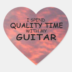 Quality Time Guitar Heart Sticker