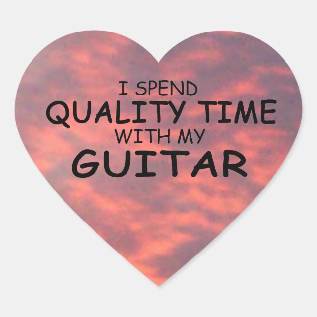 Quality Time Guitar Heart Sticker (Front)