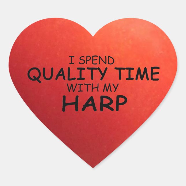 Quality Time Harp Heart Sticker (Front)