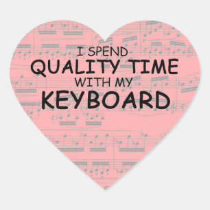 Quality Time Keyboard Heart Sticker