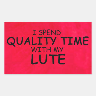 Quality Time Lute Rectangular Sticker