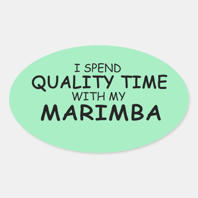 Quality Time Marimba Oval Sticker (Front)
