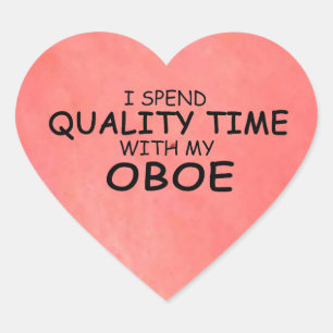 Quality Time Oboe Heart Sticker