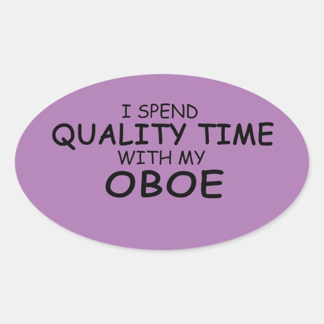 Quality Time Oboe Oval Sticker (Front)