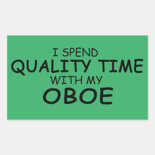 Quality Time Oboe Rectangular Sticker