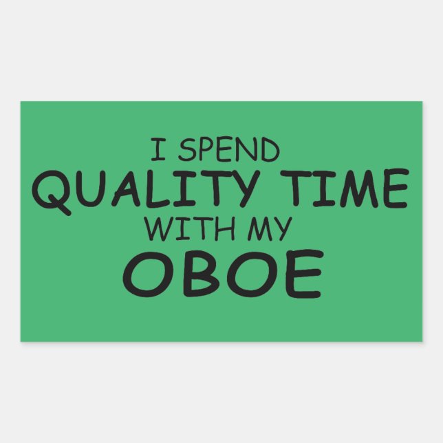 Quality Time Oboe Rectangular Sticker (Front)