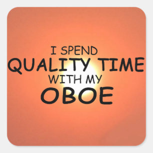 Quality Time Oboe Square Sticker