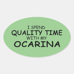 Quality Time Ocarina Oval Sticker