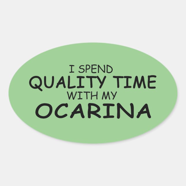 Quality Time Ocarina Oval Sticker (Front)
