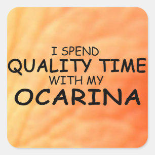 Quality Time Ocarina Square Sticker