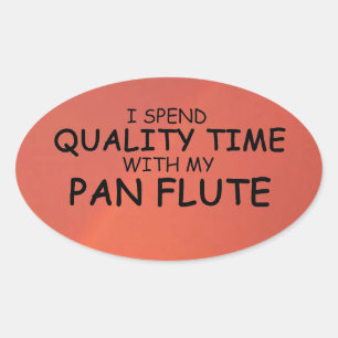Quality Time Pan Flute Oval Sticker