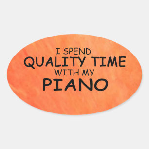 Quality Time Piano Oval Sticker