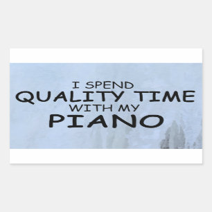 Quality Time Piano Rectangular Sticker
