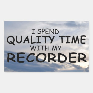 Quality Time Recorder Rectangular Sticker