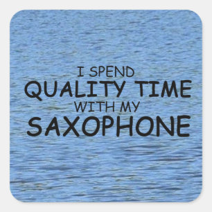Quality Time Saxophone Square Sticker