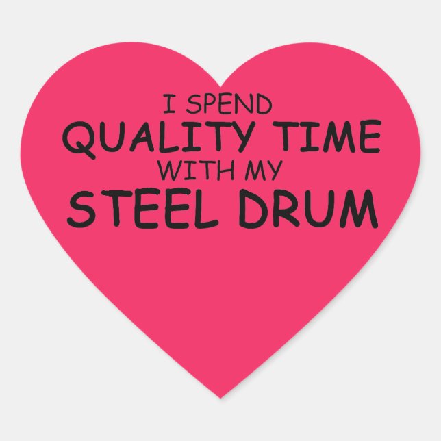 Quality Time Steel Drum Heart Sticker (Front)