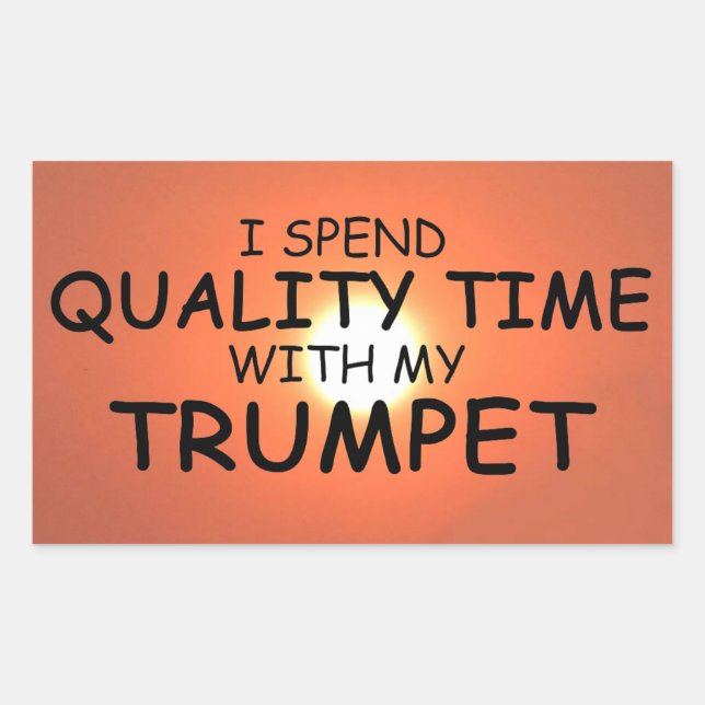 Quality Time Trumpet Rectangular Sticker (Front)