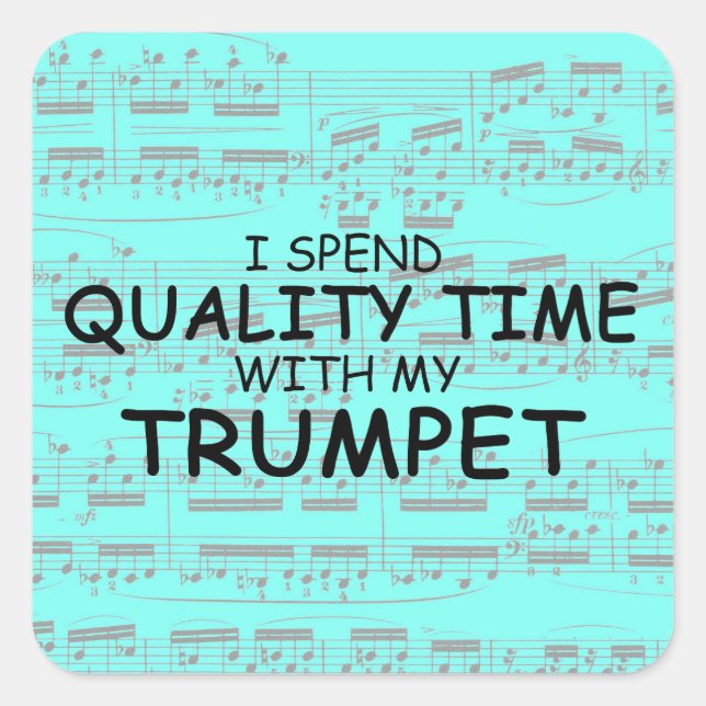 Quality Time Trumpet Square Sticker (Front)