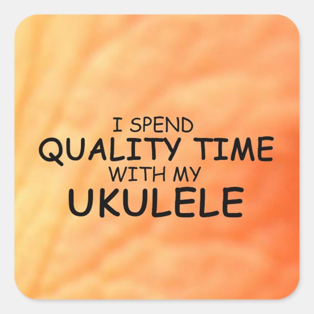 Quality Time Ukulele Square Sticker (Front)