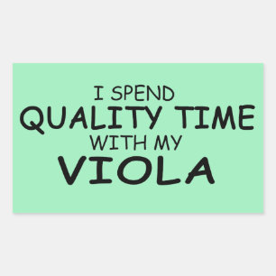 Quality Time Viola Rectangular Sticker