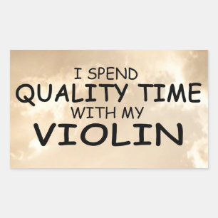 Quality Time Violin Rectangular Sticker
