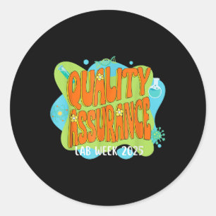 Quality Urance Lab Scientist Retro Lab Week Run 20 Classic Round Sticker