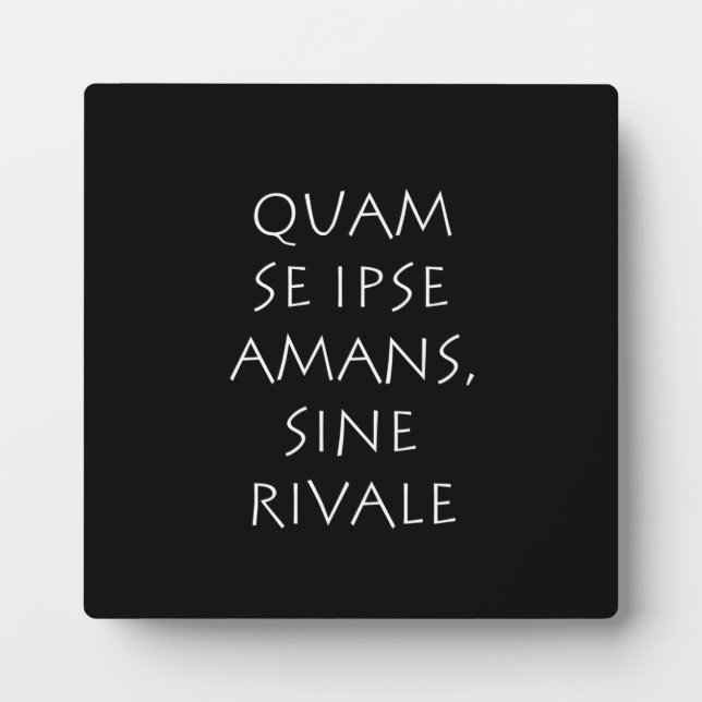 Quam se ipse amans sine rivale plaque (Front)