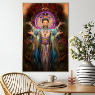 Quan Yin Colourful Visionary Goddess Art Poster