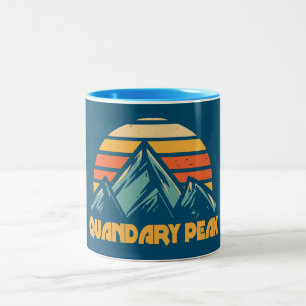Quandary Peak Colorado Retro Turquoise Two-Tone Coffee Mug