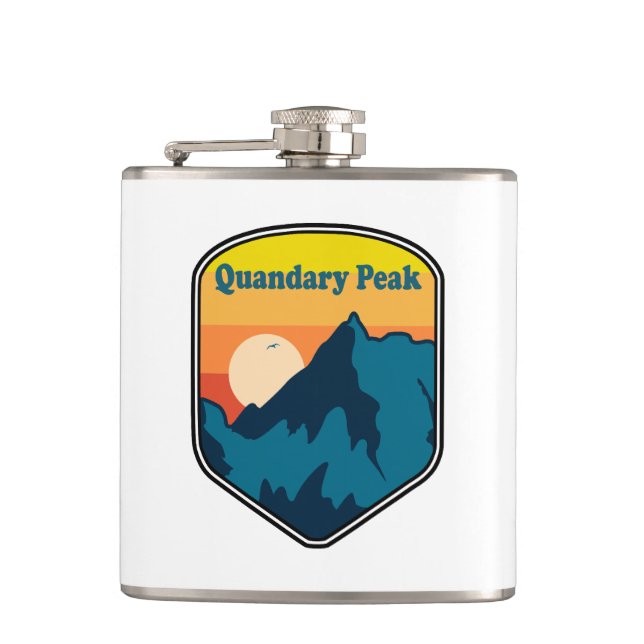Quandary Peak Colorado Sunrise Hip Flask (Front)