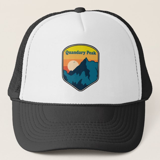 Quandary Peak Colorado Sunrise Trucker Hat (Front)
