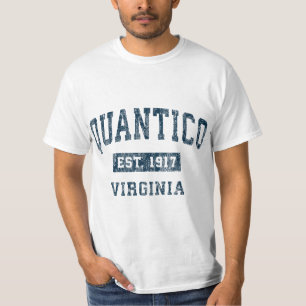 Quantico Virginia VA Vintage Sports Design Navy Pr T-Shirt