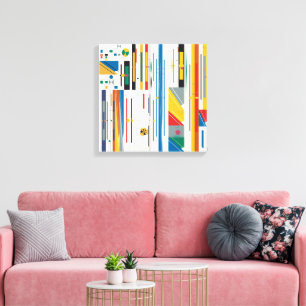 Quantum Bauhaus Geometric Pattern Canvas Print