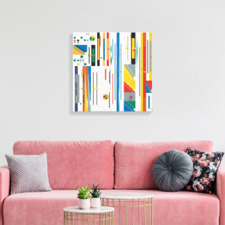 Quantum Bauhaus Geometric Pattern  Canvas Print