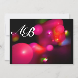 QUANTUM BUBBLE red black pink Invitation