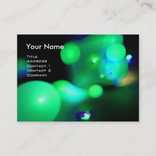 QUANTUM BUBBLES  MONOGRAM Vibrant green Business Card
