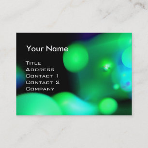 QUANTUM BUBBLES  MONOGRAM Vibrant green Business Card
