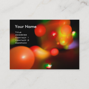 QUANTUM BUBBLES  MONOGRAM Vibrant red orange black Business Card