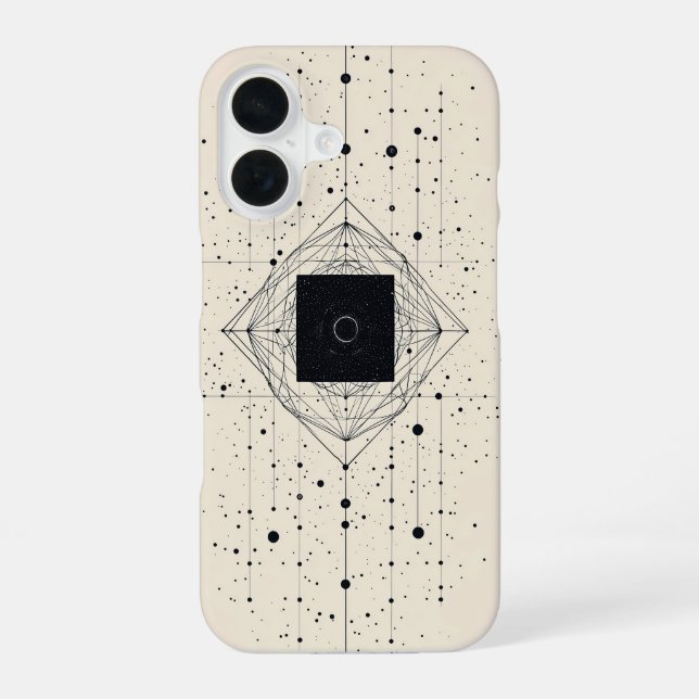 Quantum Centre Grid iPhone 16 Case (Back)