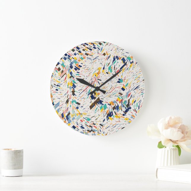 Quantum Chaos Mandala Art  Large Clock (Home)