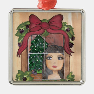 Quantum Cutie Christmas Window Girl Metal Tree Decoration