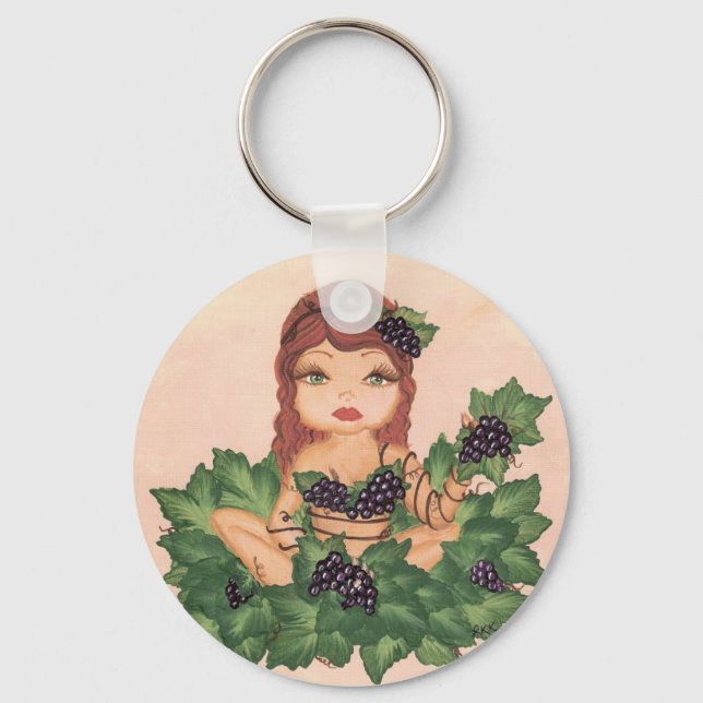 Quantum Cutie Grape Vine Girl Key Ring (Front)