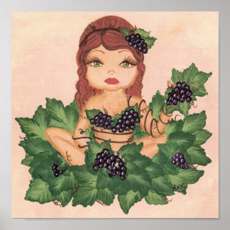 Quantum Cutie Grape Vine Girl Poster