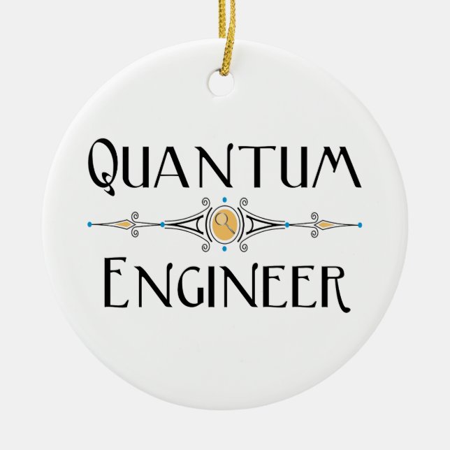 Quantum Engineer Line Ceramic Tree Decoration (Front)