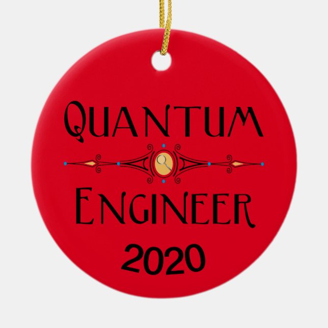 Quantum Engineer Line Ceramic Tree Decoration (Front)