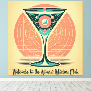 Quantum Entanglement Atomic Martini Club Cocktail Canvas Print