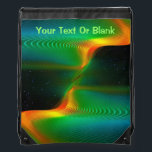 Quantum Entanglement Drawstring Bag<br><div class="desc">A blue,  green and orange fractal image with stars in the background.</div>