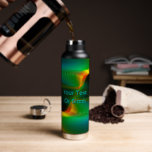 Quantum Entanglement Water Bottle<br><div class="desc">A blue,  green and orange fractal image with stars in the background,  a representation of the physics phenomenon called quantum entanglement. Customise by adding your own text.</div>